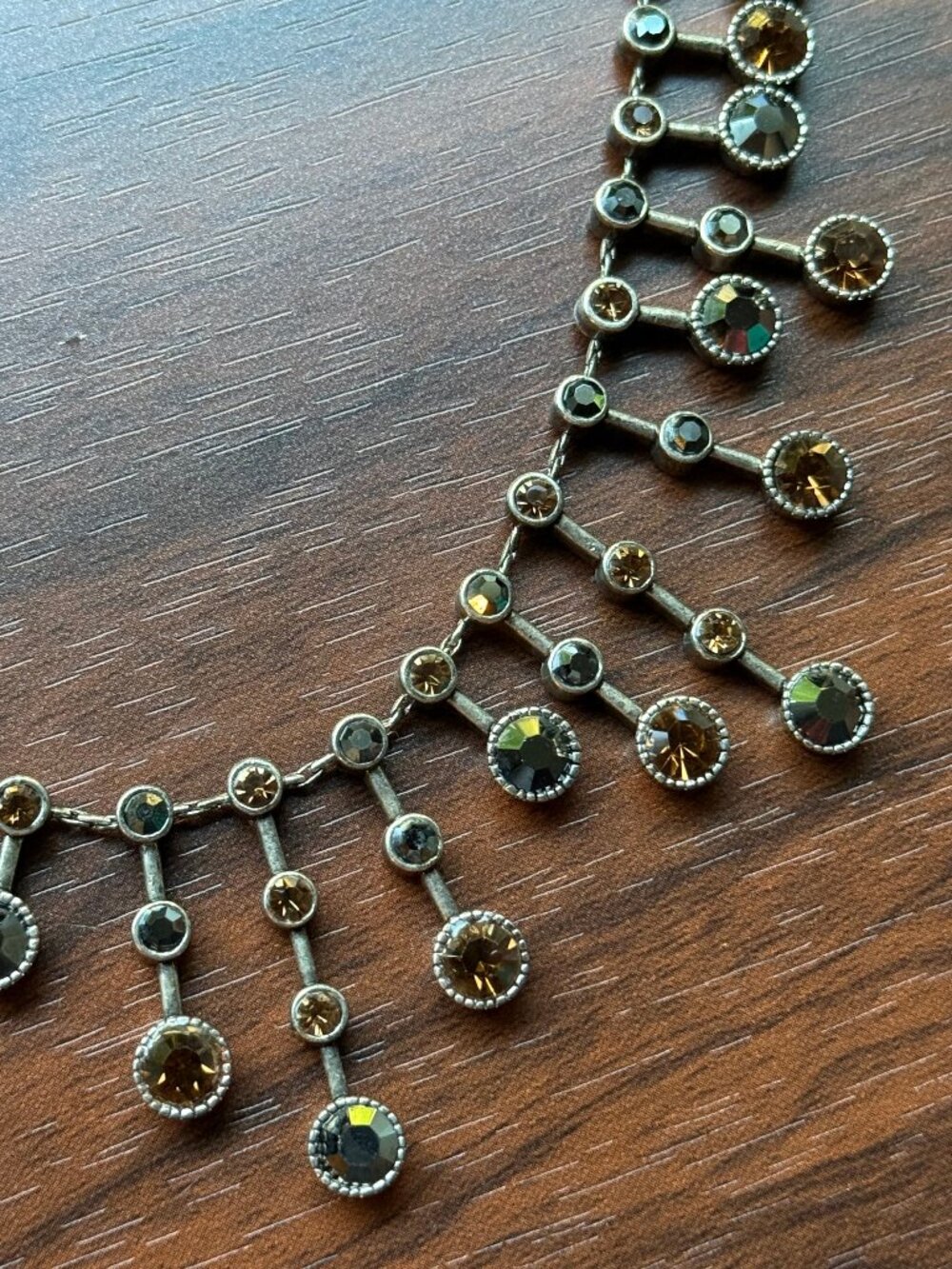 Y2K Chico's Bronzetone Crystal Necklace